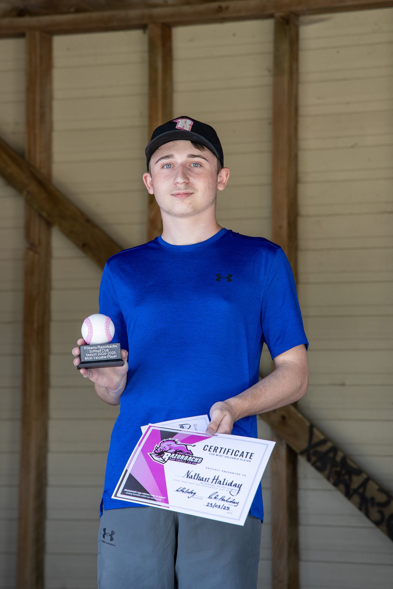 Nathan Haliday at Softball Prizegiving 2024-2025 Season